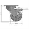 Side view drawing of caster with dimensions