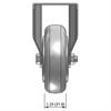 Front view drawing of caster with dimensions