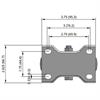 Top view drawing of caster with dimensions