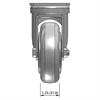 Front view drawing of caster with dimensions