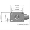 Top view drawing of caster with dimensions