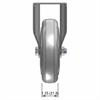 Front view drawing of caster with dimensions