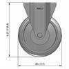 Side view drawing of caster with dimensions