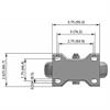 Top view drawing of caster with dimensions