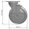 Side view drawing of caster with dimensions