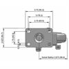 Top view drawing of caster with dimensions