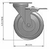 Side view drawing of caster with dimensions