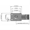 Top view drawing of caster with dimensions