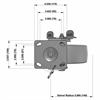 Top view drawing of caster with dimensions