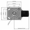 Top view drawing of caster with dimensions