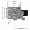 Top view drawing of caster with dimensions