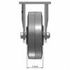 Front view drawing of caster with dimensions