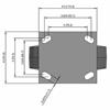 Top view drawing of caster with dimensions