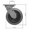 Side view drawing of caster with dimensions
