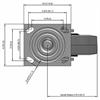 Top view drawing of caster with dimensions