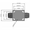 Top view drawing of caster with dimensions