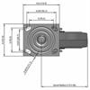 Top view drawing of caster with dimensions