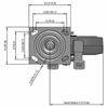Side view drawing of caster with dimensions