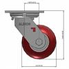 Side view drawing of caster with dimensions