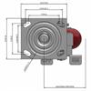 Top view drawing of caster with dimensions