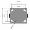 Top view drawing of caster with dimensions