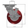 Side view drawing of caster with dimensions