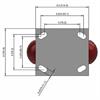 Top view drawing of caster with dimensions