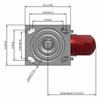 Top view drawing of caster with dimensions