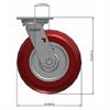 Side view drawing of caster with dimensions