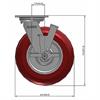 Side view drawing of caster with dimensions
