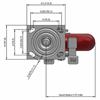 Top view drawing of caster with dimensions