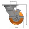 Side view drawing of caster with dimensions