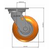 Side view drawing of caster with dimensions