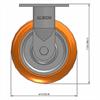 Side view drawing of caster with dimensions