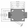 Top view drawing of caster with dimensions