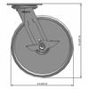 Side view drawing of caster with dimensions