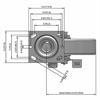 Top view drawing of caster with dimensions