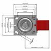 Top view drawing of caster with dimensions