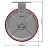 Side view drawing of caster with dimensions