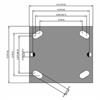 Top view drawing of caster with dimensions