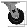 Side view drawing of caster with dimensions