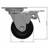 Side view drawing of caster with dimensions