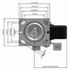 Top view drawing of caster with dimensions