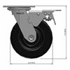 Side view drawing of caster with dimensions