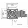 Top view drawing of caster with dimensions