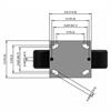 Top view drawing of caster with dimensions