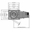 Top view drawing of caster with dimensions