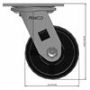 Side view drawing of caster with dimensions