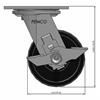 Side view drawing of caster with dimensions