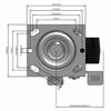 Top view drawing of caster with dimensions